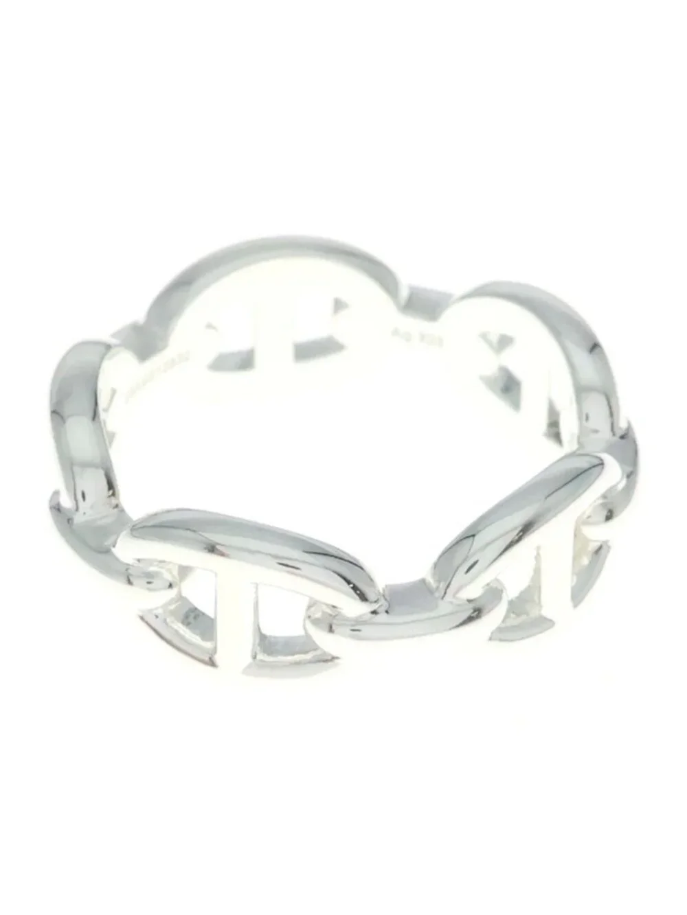 Hermes Chaine D'ancre Enchainee PM Ring 57 Silver